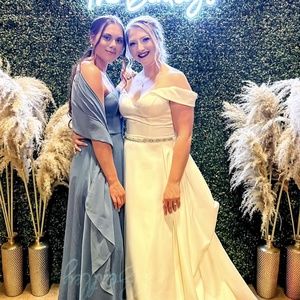 A blue dress from David’s Bridal